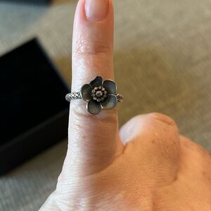 Grey Bottega Veneta Intrecciato Flower Ring